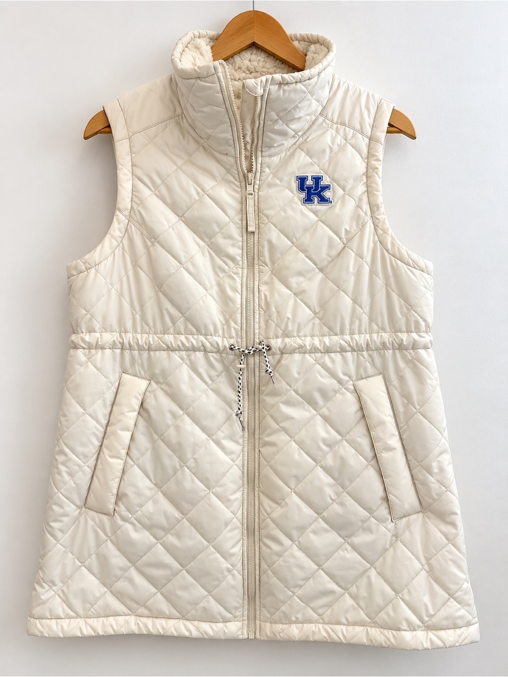 Columbia Kentucky UK Wildcats Quilted Sherpa Lined Vest Womens XL Full Zip EUC